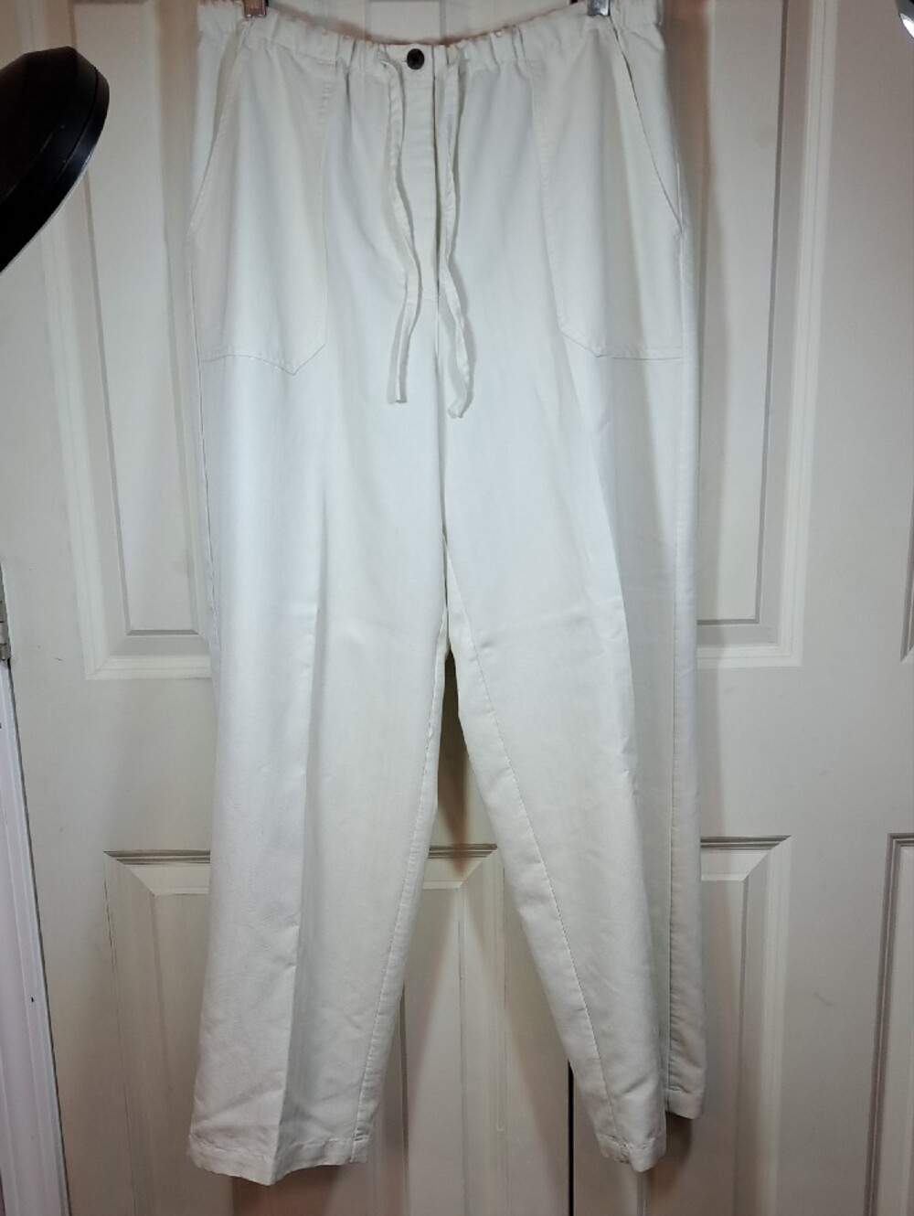 JAMAICA BAY Straight Leg Women's Pants in Off White - Classic Pull-On Style - Picture 5 of 9